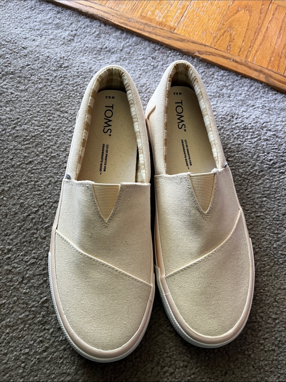 TOMS Canvas Slip-On Shoes in light Beige